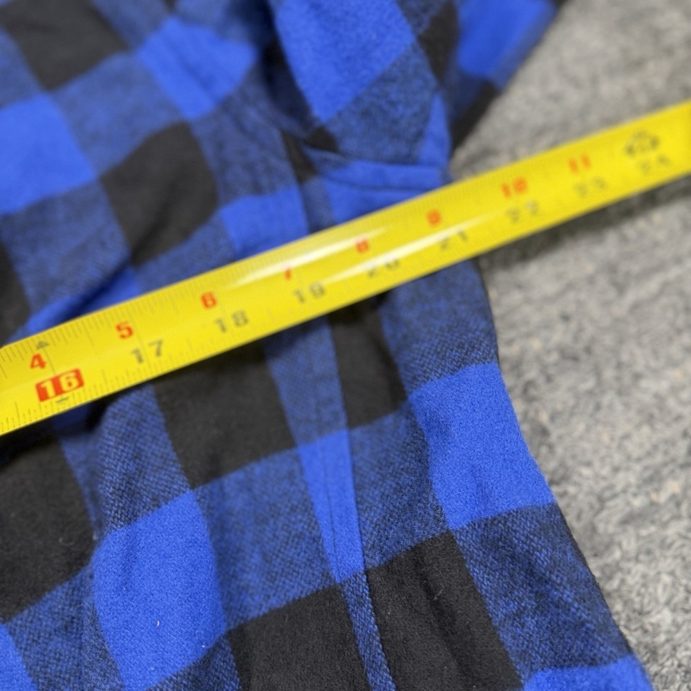 Polo Ralph Lauren Jacket Women Small Blue Buffalo Plaid Fringe Belt Coat flannel - Picture 8 of 14